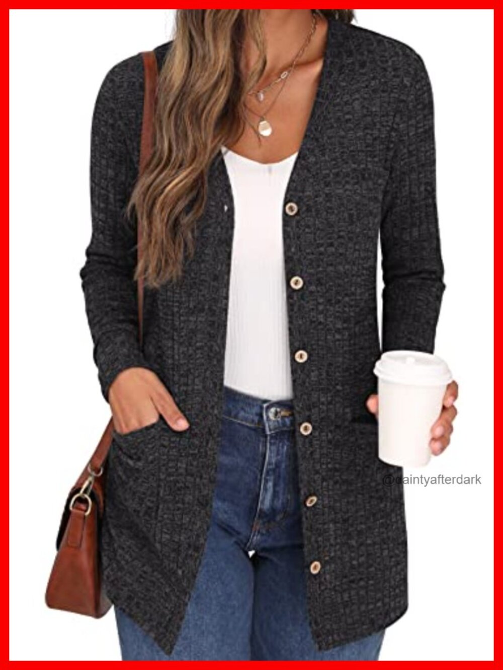 Long Sleeve Open Front Ribbed Knit Cardigan Button Down Lightweight Sweater